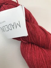 Madelinetosh Sock Scarlet Hand Dyed Yarn Verigated Fingering Superwash Merino