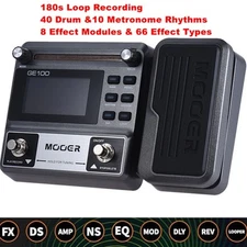 Mooer Multi-Effects Guitar Pedal  w/180s Loop Record 40 Drum 10 Metronome Rhythm