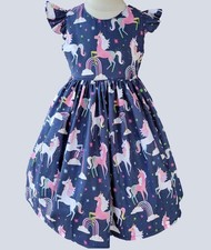 Unicorn Birthday Dress Blue unicorn dress Unicorn rainbow dress, Unicorn baby gi