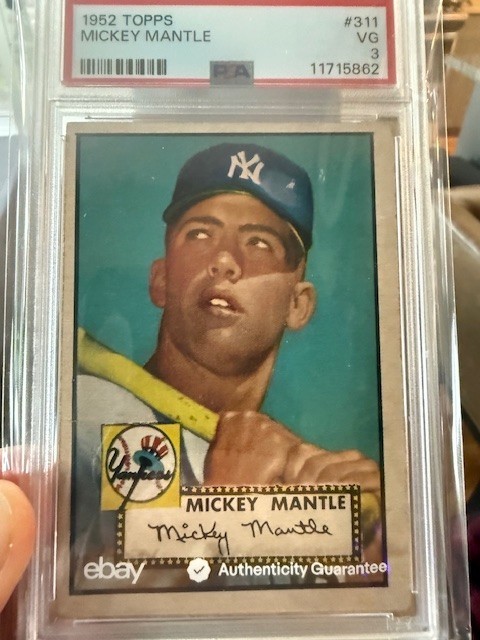 1952 Topps Mickey Mantle psa 3!! Beautiful High End Rookie!