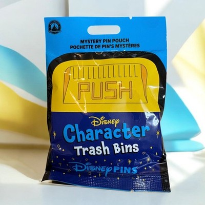 Disney Parks Character Trash Bins Mystery 5 Pin Pack Pouch Sealed - NEW