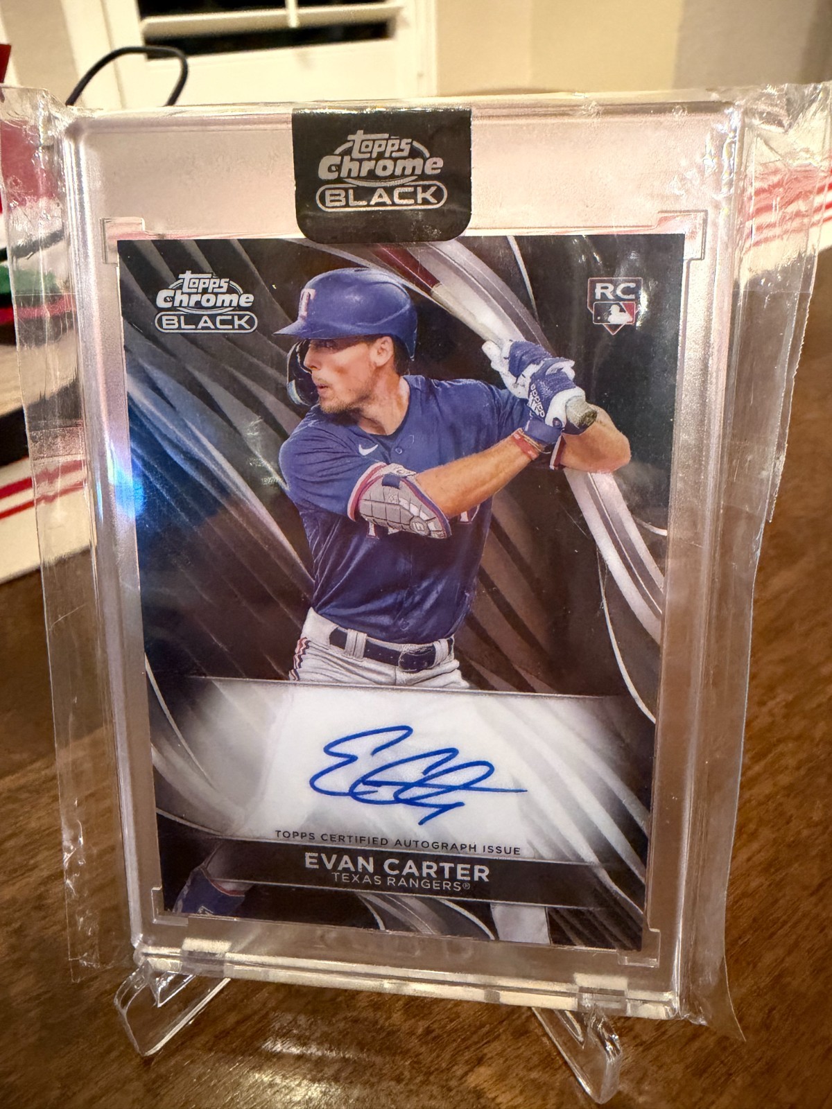 2024 Topps Chrome Black - Autographs Evan Carter #CBA-EC (AU, RC)