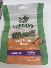 Greenies Large Natural Sweet Potato Flavor Dental Dog Treats, 12 oz., Count of 8