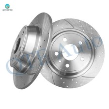 Rear 302mm Drilled Slotted Brake Disc Rotors For 2013-2016 Lincoln MKZ