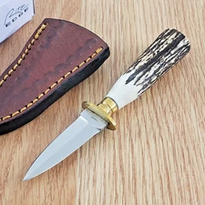 Steel Stag Mini Dagger Fixed Knife 3" Stainless Steel Blade Stag Handle 7022