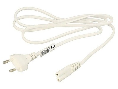 AK-RD-06A Cable CEE 7/16 (C) plugIEC C7 female PVC 1.5m white AKYGA