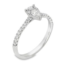 950 Platinum Diamond Illusion Engagement Ring - Size R - 0.48ct