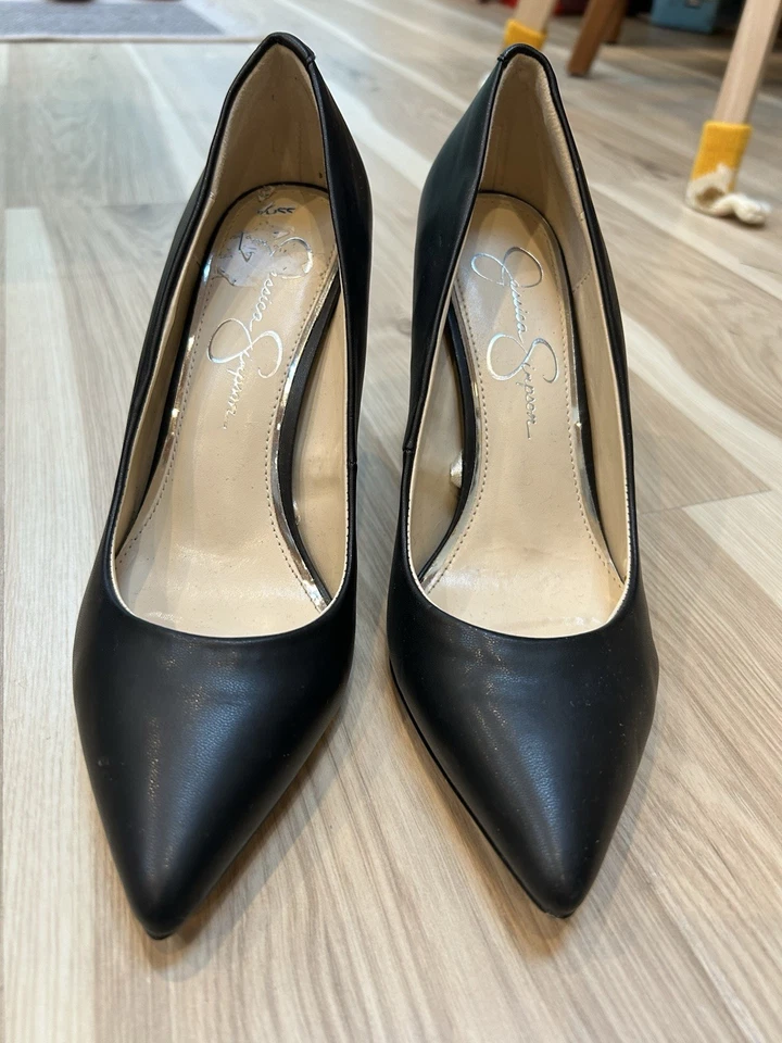 Jessica Simpson Clásico Negro Tacones de aguja Clásicos Zapatos de fiesta Talla 8 Foto 2 de 4