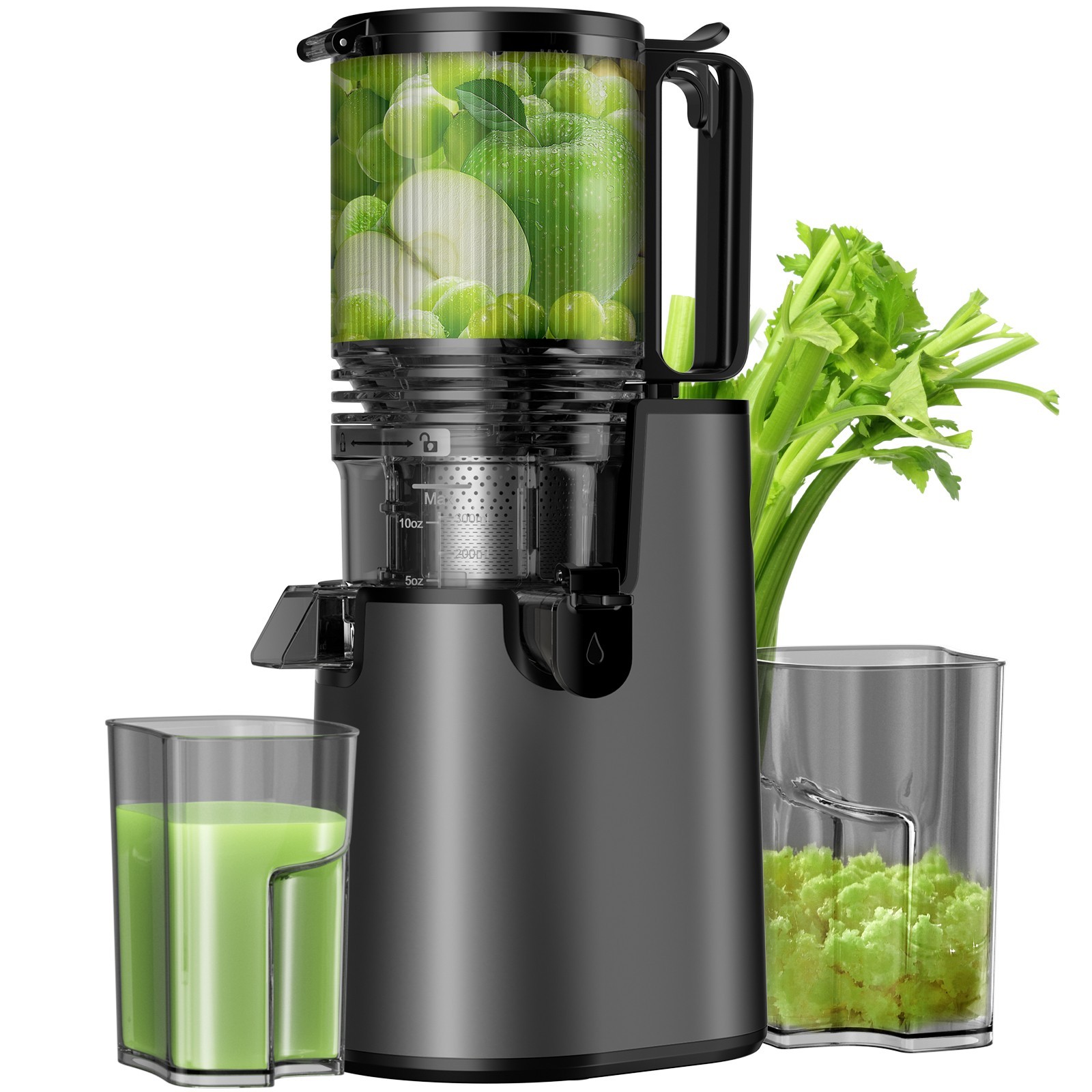 5.4" Large Feed Chute Cold Press Juicer - 350W Slow Masticat