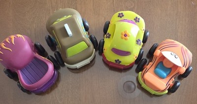 Battat B. Pull-Back Toys For Tots 12 Months+ Car Pickup Truck Race Car Taxi