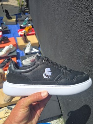 Men s Karl Lagerfeld Paris Side Embroidered Karl Profile Logo Sneakers|Size 8M
