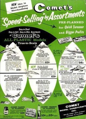 1957 PAPER AD Comet scale model convair B-58 Hustler supersonic jet Bomber