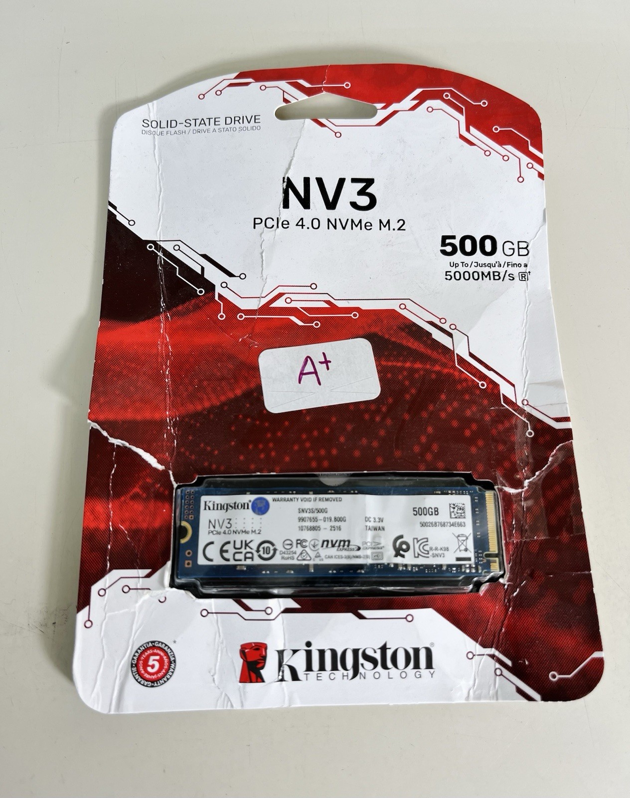 Kingston NV3 M.2 2280 500GB 4.0 NVMe Internal Solid State Drive SSD