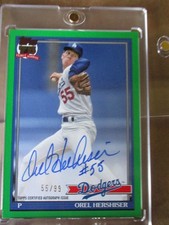 Orel Hershiser 2026 Topps Series 1 1991 Auto Green 55/99 LA Dodgers in One Touch