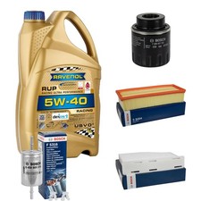 BOSCH Inspektionspaket 5L RAVENOL Racing Ultra 5W-40 für VW Golf Plus 1.4 TSI