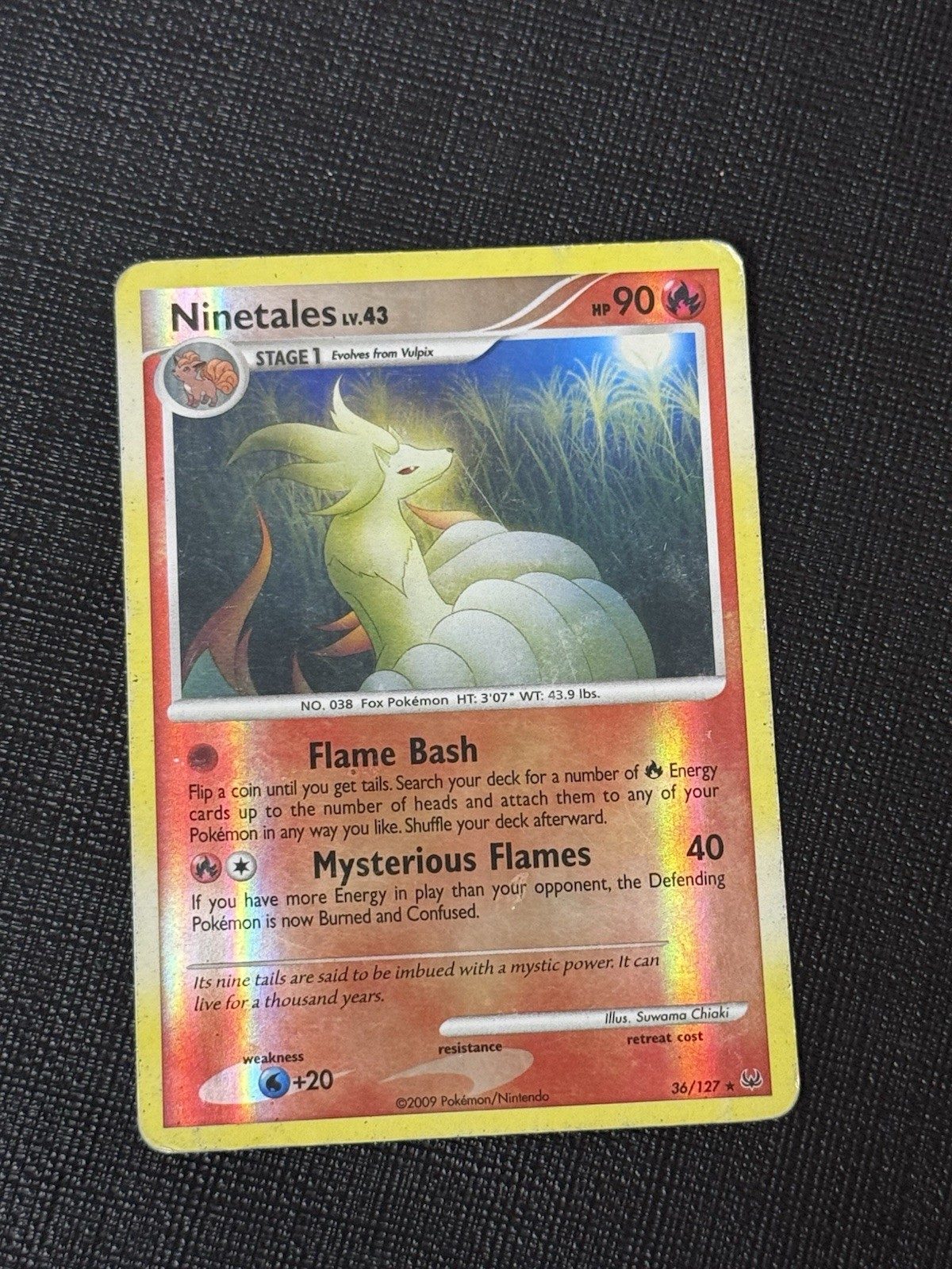 Pokemon TCG Ninetales 36/127 Reverse Holo Platinum LP Condition 