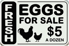 Retro Tin Metal Signs Home D cor 12 X 16 Inches Farm Fresh Eggs for Sale Vintage