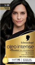 Schwarzkopf Oleo Intense Permanent Oil Colour 1-10 Intense Black Hair Dye 100%