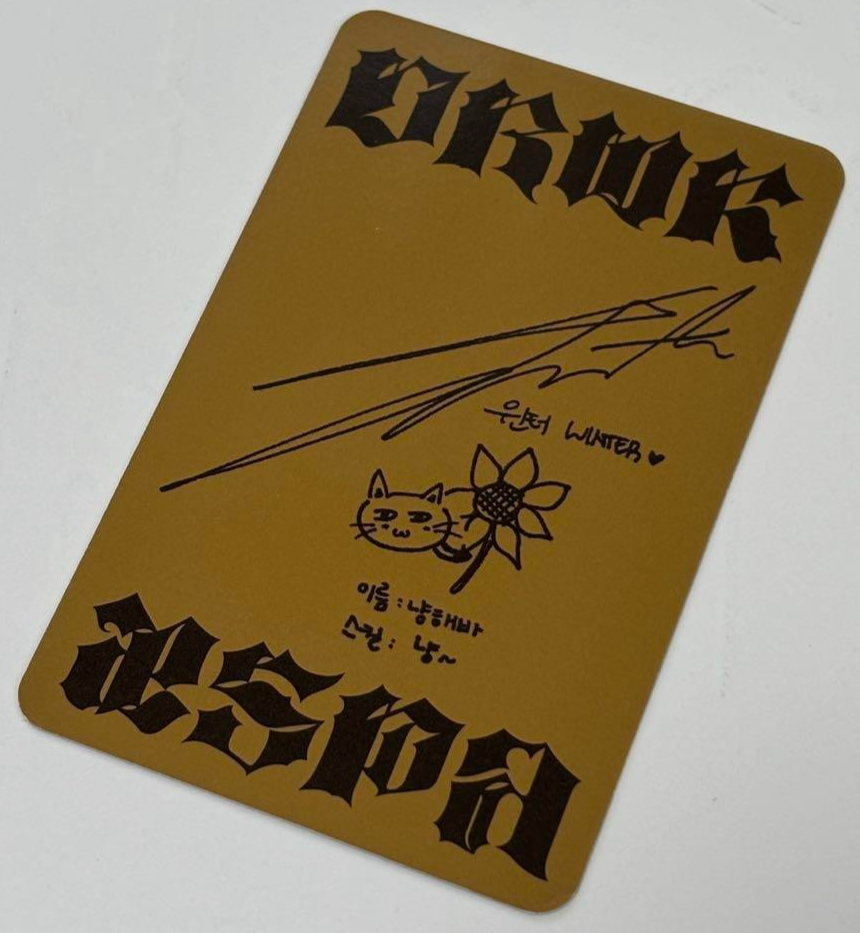 aespa Dirty Work Dirty Japan Crew Ring Ver. Official Photocard