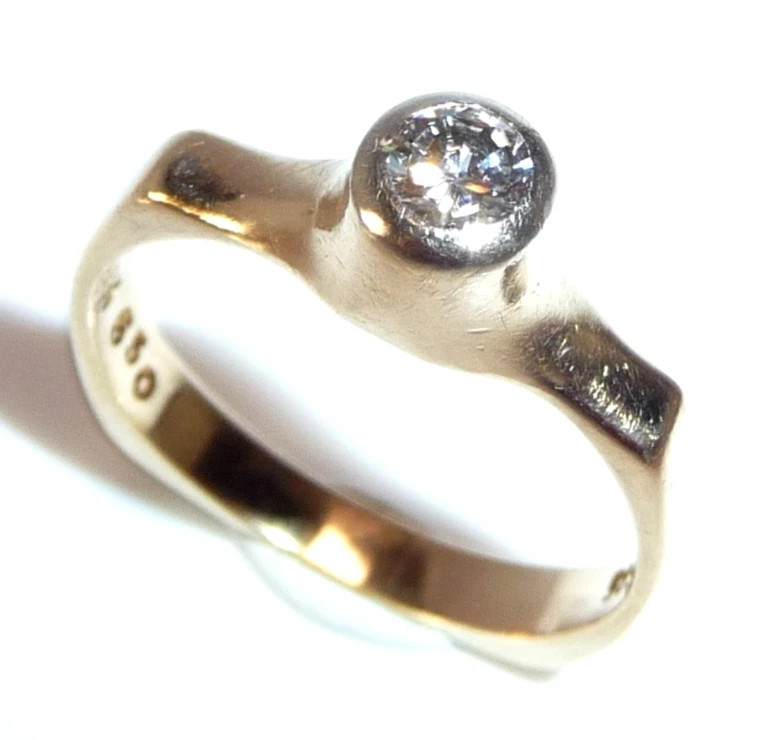 Ring 585 Gold 0.25 ct. Diamant VVS Denmark BGP Georg Jensen/Hans Hansen Design