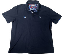 Tommy Bahama Emfielder IslandZone Polo Mens Large Blue Supima Cotton Blend