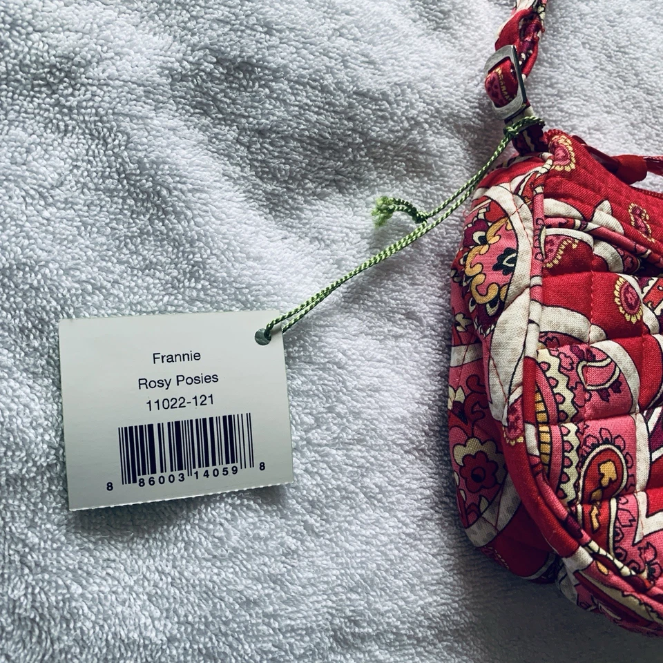 NUEVO Bolso Baguette Vera Bradley Frannie Rosa Rosy Posies Y2K Acolchado Preppy Nuevo con Etiquetas Foto 3 de 4