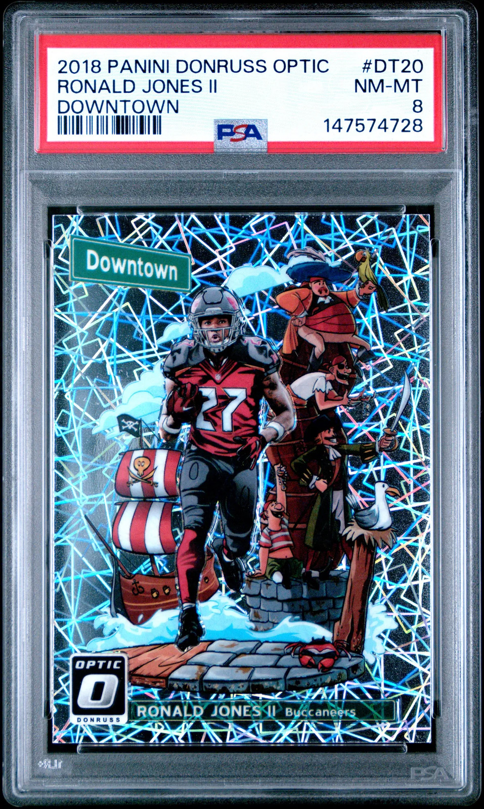 2018 Panini Donruss Optic Downtown Ronald Jones II #DT20 PSA 8