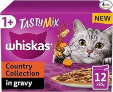 Whiskas Tasty Mix 1+ Country Colletion in Gravy 48 x 85 g Pouches, Adult Cat Foo 5.47 per kilo