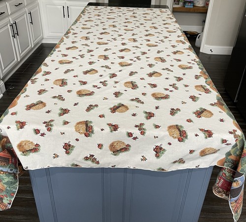 Vtg Country Farm Harvest Tablecloth Farm Horse Folk Art Joan Kessler Style READ - Picture 8 of 18