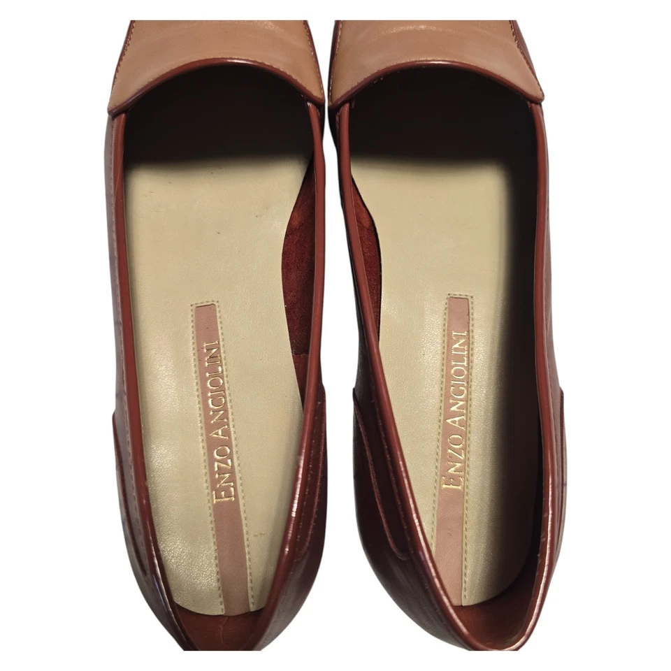 Enzo Angiolini ‘Liberty’ Burgundy/Rose Leather Flats Women's Size 6.5 M Brazil - Image 4 of 4
