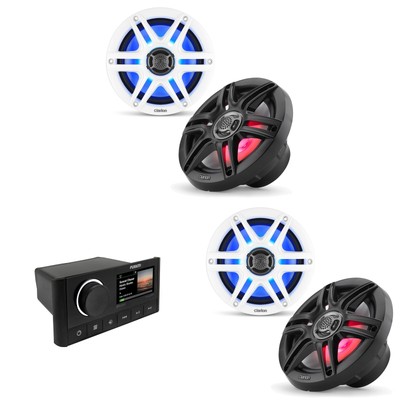 Fusion MS-RA670 Apollo Source Unit w/ ( 2 Pair ) Clarion CMS-651RGB-SWB 6.5-i...