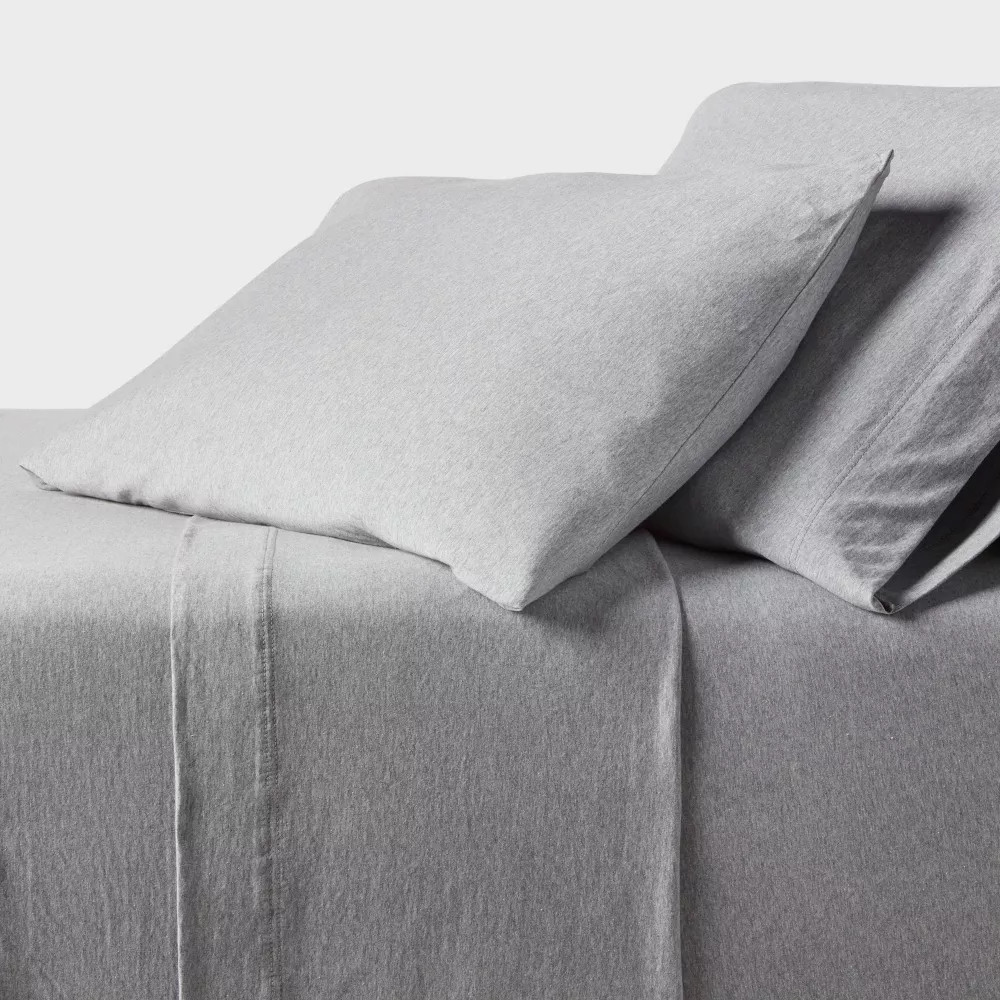 Twin Cotton Jersey Sheet Set Heather Gray - Threshold 100 Cotton OEKO-TEX 2290₽