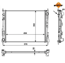 Radiator, engine cooling NRF 53992 for Renault Twingo II