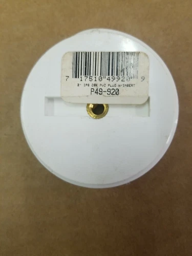 Jones Stephens P49-920 2" PVC DWV Countersunk Cleanout  Plug With Brass Insert - Picture 1 of 3