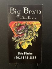 vintage CHRIS BLINSTON big brain productions TATTOO BUSINESS CARD flash OMAHA NE
