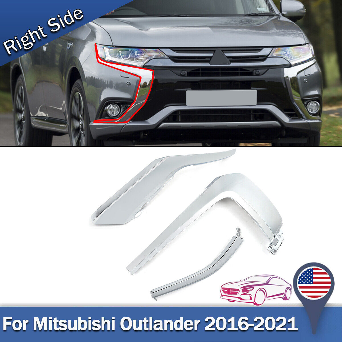 Standard Hood Fender & Mirror Kit | MITSUBISHI OUTLANDER 2016 Standard Hood Fender & Mirror Kit | MITSUBISHI OUTLANDER 2016
