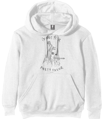 Billie Eilish Party Favor White Pull Over Hoodie NEW OFFICIAL