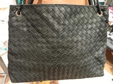 borsa vera pelle stile intrecciato Bottega black fatta a mano Corazon de Lux