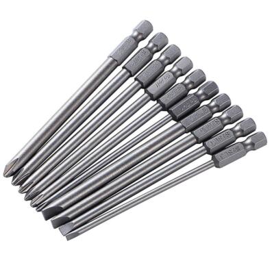 10pcs/Set S2 Slotted Phillips Screwdriver Bits Alloy Steel Hex Square Bits Hand