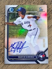 Martin Gimenez 2022 Bowman Chrome Refractor 1st Rookie Card RC Auto /499 CPA-MGZ