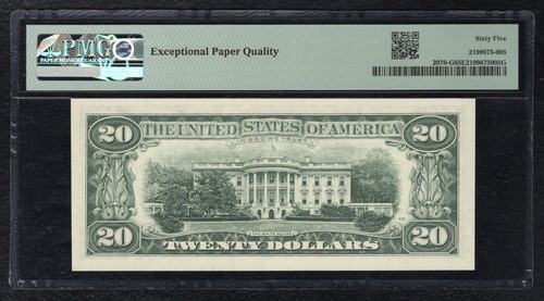 FR. 2076-G 1988-A $20 FRN CHICAGO,IL “LOW SERIAL #61” PMG GEM UNCIRCULATED-65EPQ - Picture 2 of 2