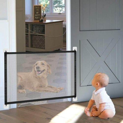 Baby Safety Stair Gate Barrier Retractable 180 * 72cm Indoor Pet Dog Mesh Fence - Picture 5 of 11