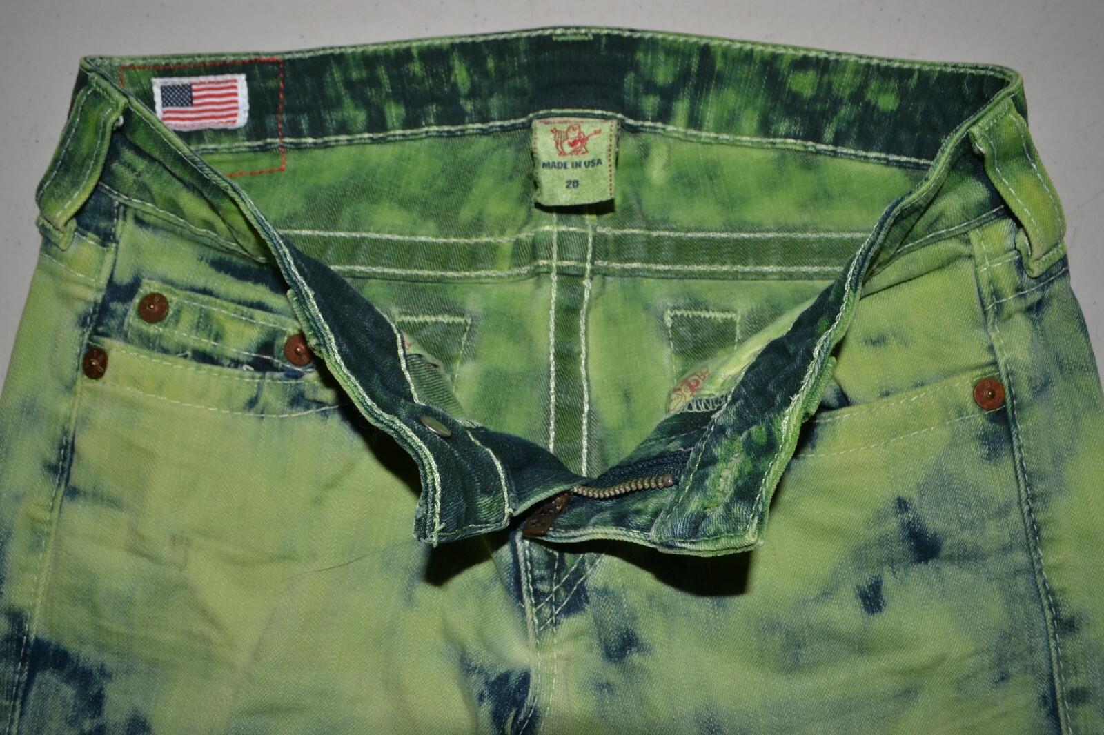 True Religion Women's Stella Skinny Pocket Flaps Tie Dye Jeans Sz 28x34 thumbnail 8