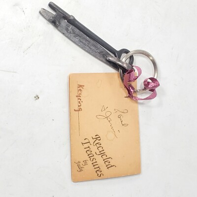 International LAUREL MIST Silver Plate Deep Silver Silverware Key Chain 