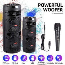 Portable Bluetooth Speaker Sub woofer 5000W Heavy Bass Sound System Party  Mic