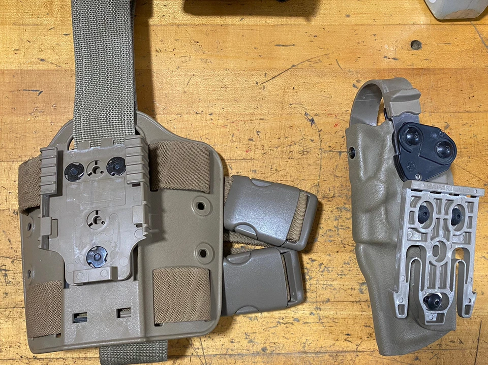 Safariland Beretta 92 M9 92FS Level 3 ALS SLS Tactical Holster Drop Leg TAN QLS - Image 4 of 4