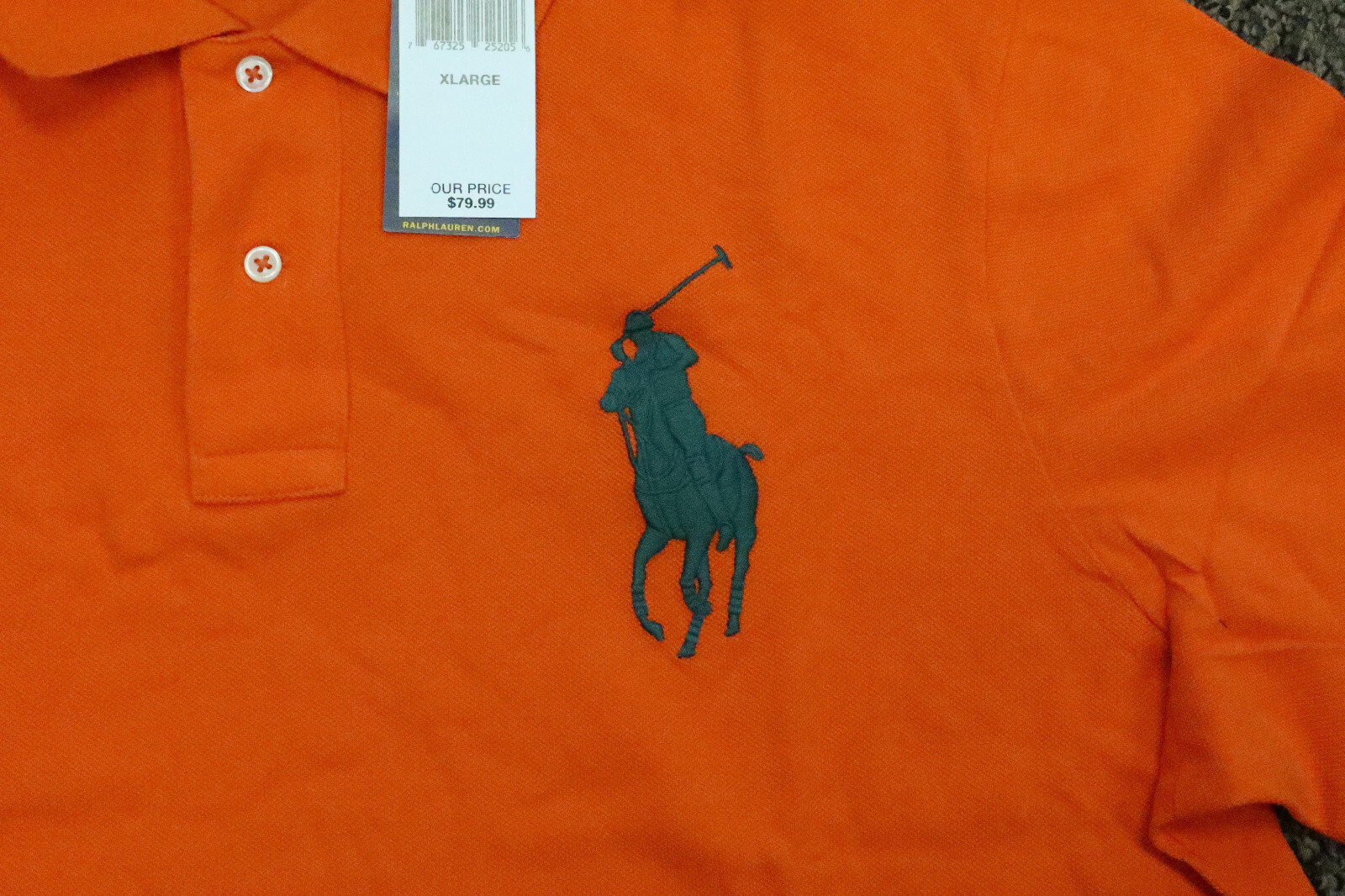 Polo Ralph Lauren Mens Classic Fit Polo Shirt BIG PONY Orange XL