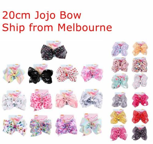 8inch 20cm Jojo Bows Jojo Siwa Bows Girls Fashion Hair Accessories Large Big  - Afbeelding 1 van 29