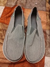 Sanuk Woven Canvas Sidewalk Surfer Slip On Loafers Shoes Men Size 9 FE1016A