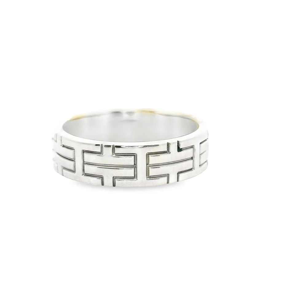 Anillo Banda Kilim Oro Blanco 18k Logo Hermes "H" Foto 3 de 4